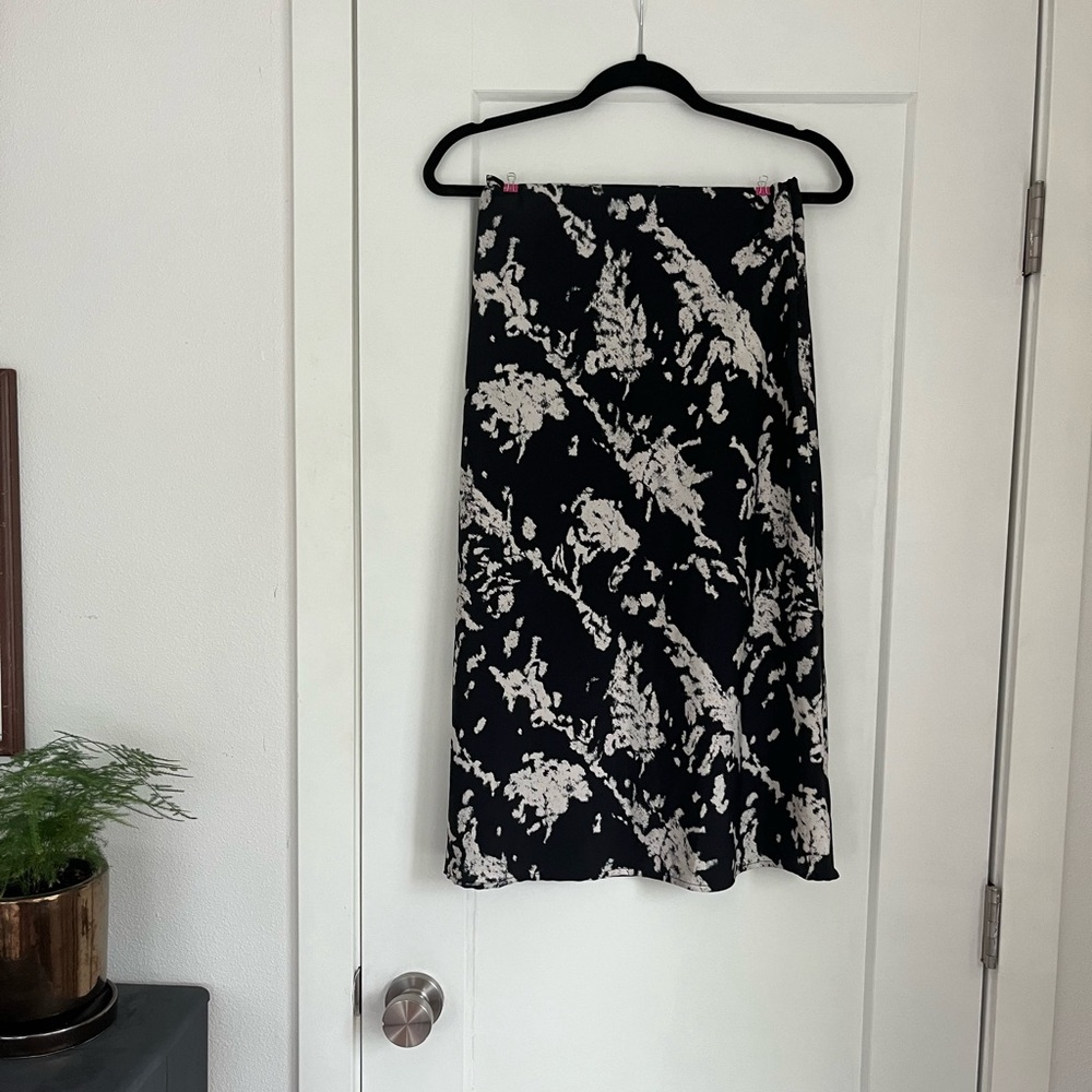 Black and White Midi Skirt